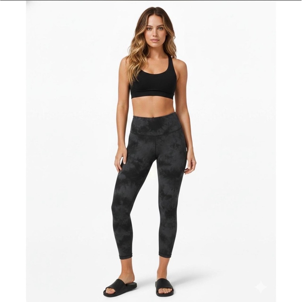 Lululemon Align High-Rise Crop Legging Tie Dye Graphite Grey Size 18 - Picture 1 of 6